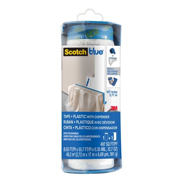 Scotch Film de protection pour peinture « ScotchBlue » en distributeur 46,2 m² Scotch Film de protection pour peinture « ScotchBlue » en distributeur 46,2 m²