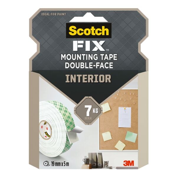 Scotch Ruban adhésif double face pour montage intérieur « FIX » 19 mm/5 m Scotch Ruban adhésif double face pour montage intérieur « FIX » 19 mm/5 m