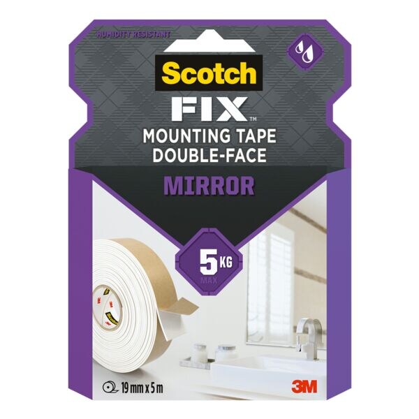 Scotch Ruban adhésif pour miroir « FIX » 19 mm/5 m Scotch Ruban adhésif pour miroir « FIX » 19 mm/5 m