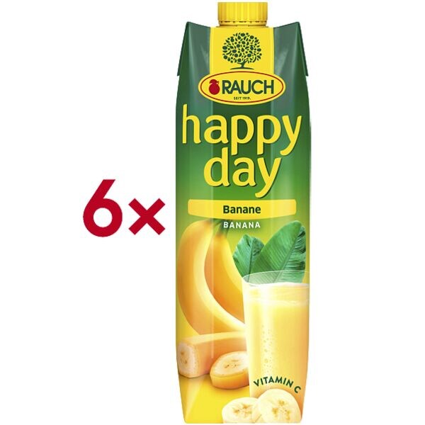 happy day Paquet de 6 nectars de fruits  Banane  1 litre