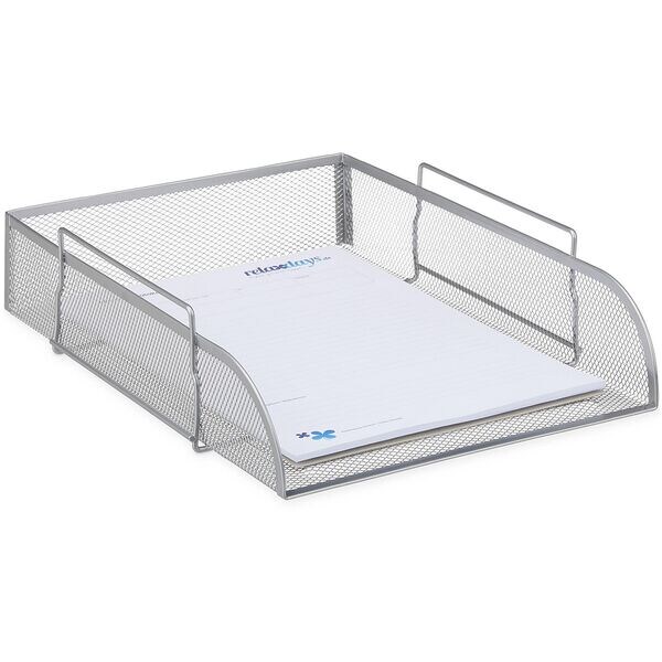 relaxdays Corbeille courrier Mesh argent, A4 acier