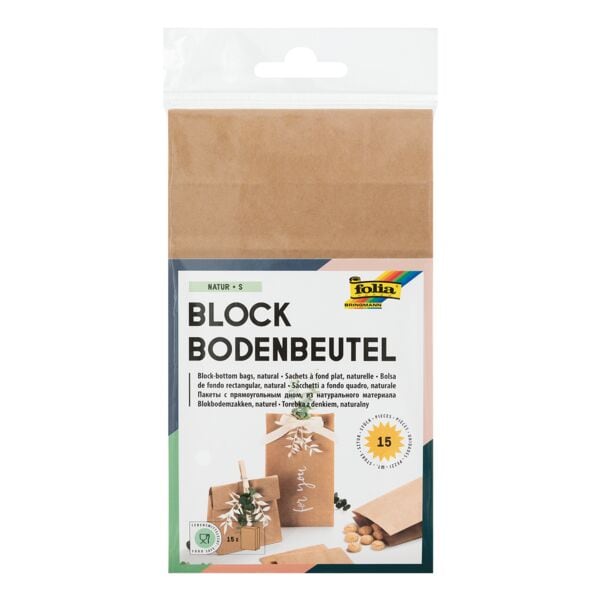 folia Lot de 15 sachets  fond plat taille S