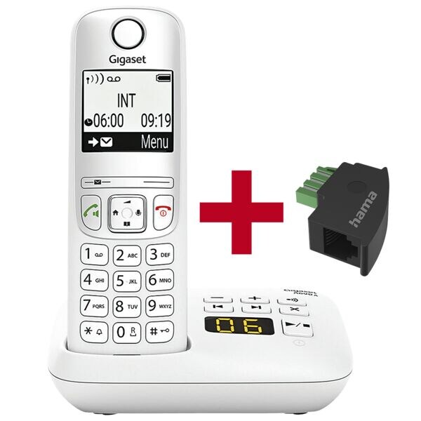 Gigaset Tlphone sans fil avec rpondeur  A690A  avec adaptateur tlphonique TAE-U