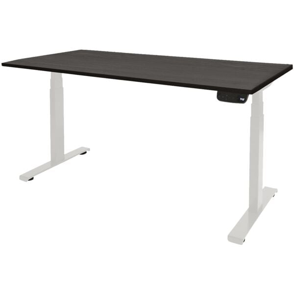 Schaffenburg bureau r�glable en hauteur (�lectrique) �Dextro Plus� 160 cm, pi�tement en T blanc