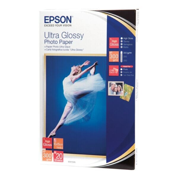 Epson Papier photo  Ultra Glossy Photo Paper  10x15 20 feuilles