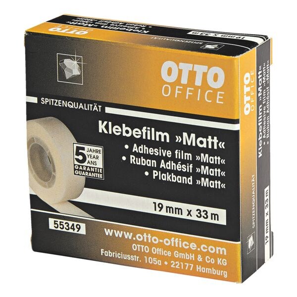 OTTO Office Premium ruban adhsif mat, transparent/adhsion forte, 1 pice(s), 19 mm/33 m