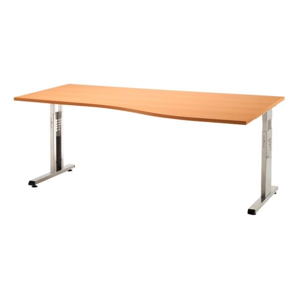 HAMMERBACHER bureau OS18 O-Line 180 cm, pitement en L blanc aluminium