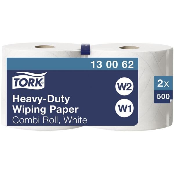 Tork Chiffons industriels blanc double épaisseur 24x34 cm (2x500 feuilles) Tork Chiffons industriels blanc double épaisseur 24x34 cm (2x500 feuilles)