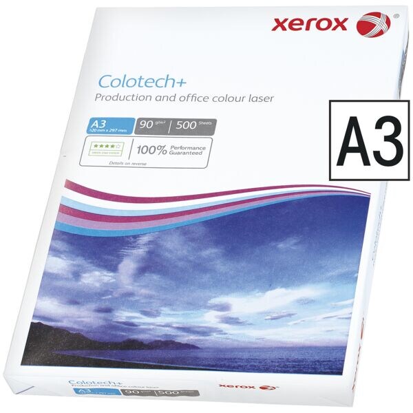 Papier laser couleur A3 Xerox Colotech+ - 500 feuilles au total