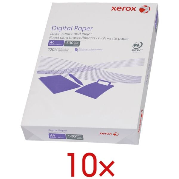 10x Papier imprimante multifonction A4 Xerox Digital Plus - 5000 feuilles au total