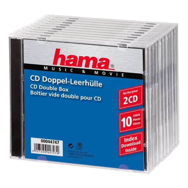 Hama Boîtiers doubles CD/DVD/Blu-ray « Jewelcase » Hama Boîtiers doubles CD/DVD/Blu-ray « Jewelcase »