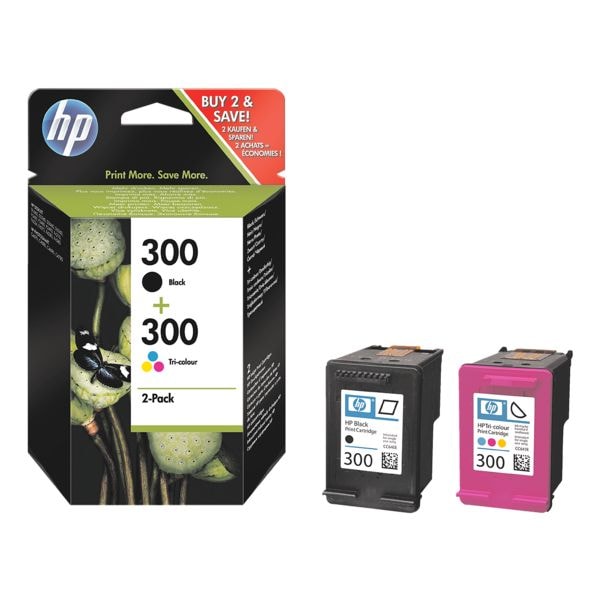 HP Lot de cartouches jet d'encre HP 300 paquet multiple, noir/ 3 couleurs - HP CN637EE