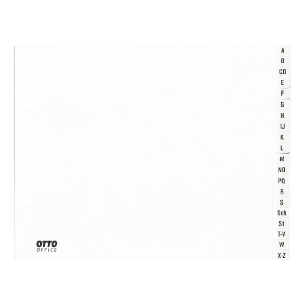OTTO Office intercalaires, A4 demi hauteur, A-Z 20 divisions, blanc, plastique
