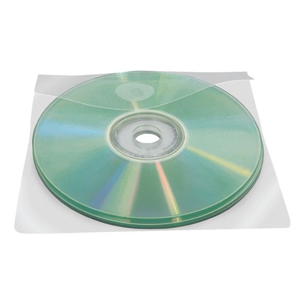 Probeco 100 pochettes autocollantes pour CD/DVD/Blu-ray avec rabat 127x127 mm