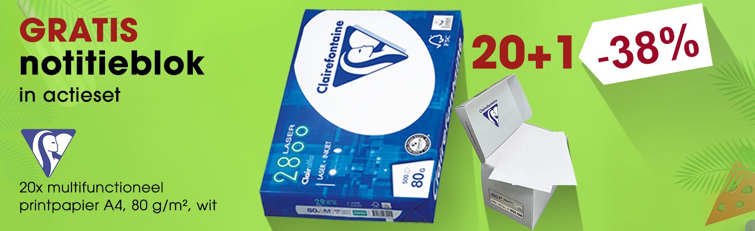 Clairefontaine 20x multifunctioneel printerpapier incl. 1x memobox