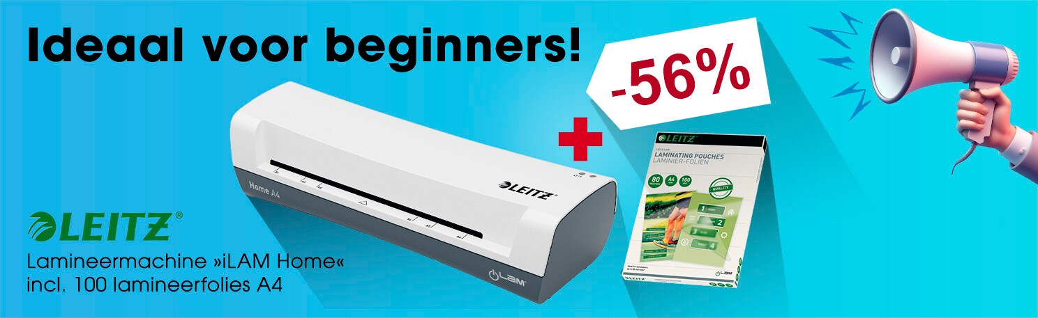 LEITZ Lamineermachine Home A4 »iLAM Home« incl. lamineerfolies A4 100 stuks 80 mic »glänzend«