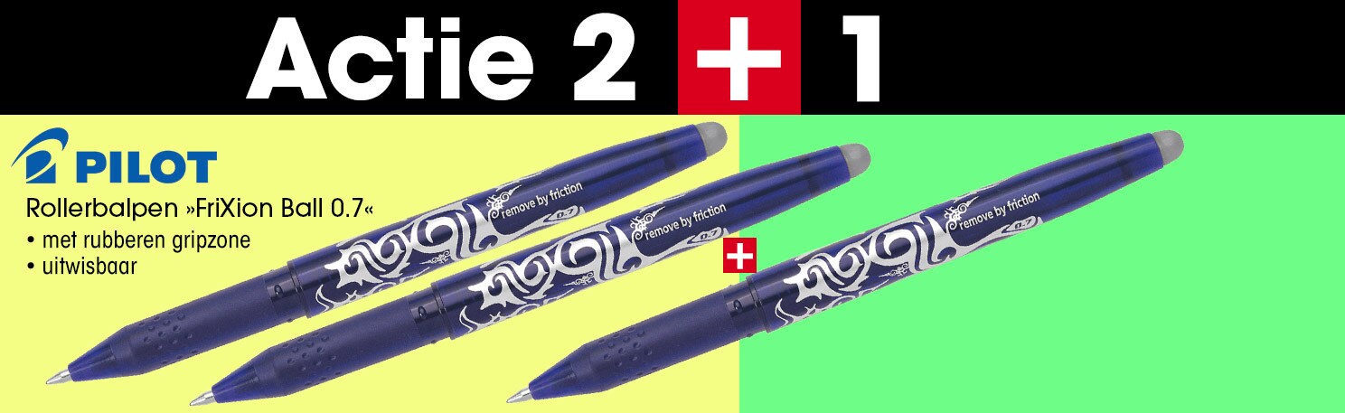 Pilot 2+1 actie 3x rollerbalpen »Frixion«