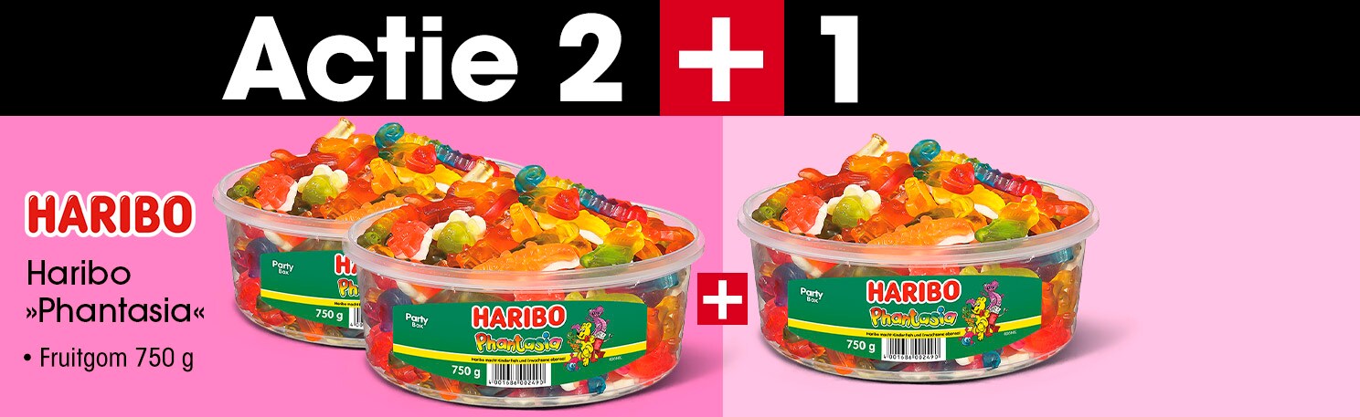 Haribo 2 + 1 actie: Fruitgom »Phantasia« Party Box 750 g