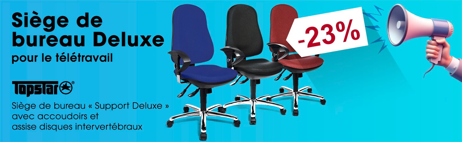 Topstar Chaise / Siège de bureau « Support Deluxe » avec accoudoirs