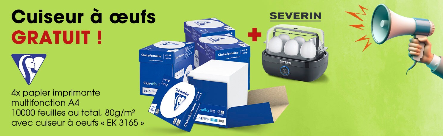 Clairefontaine 4x bote-maxi de 2500 feuilles de papier imprimante multifonction avec cuiseur  oeufs  EK 3165 