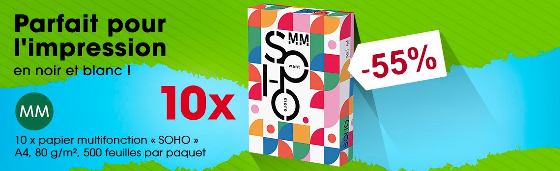 MM Board & Paper 10 x papier multifonction A4 « SOHO » 500 feuilles