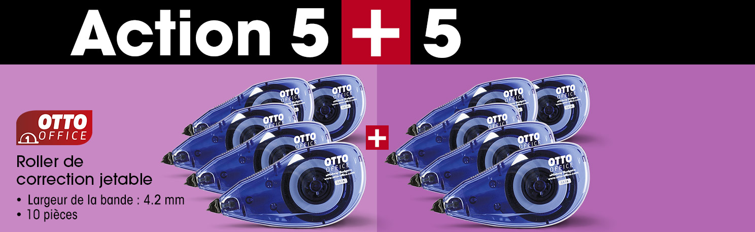 OTTO Office Budget Action 5+5 : 10x roller de correction jetable « Midway Budget »