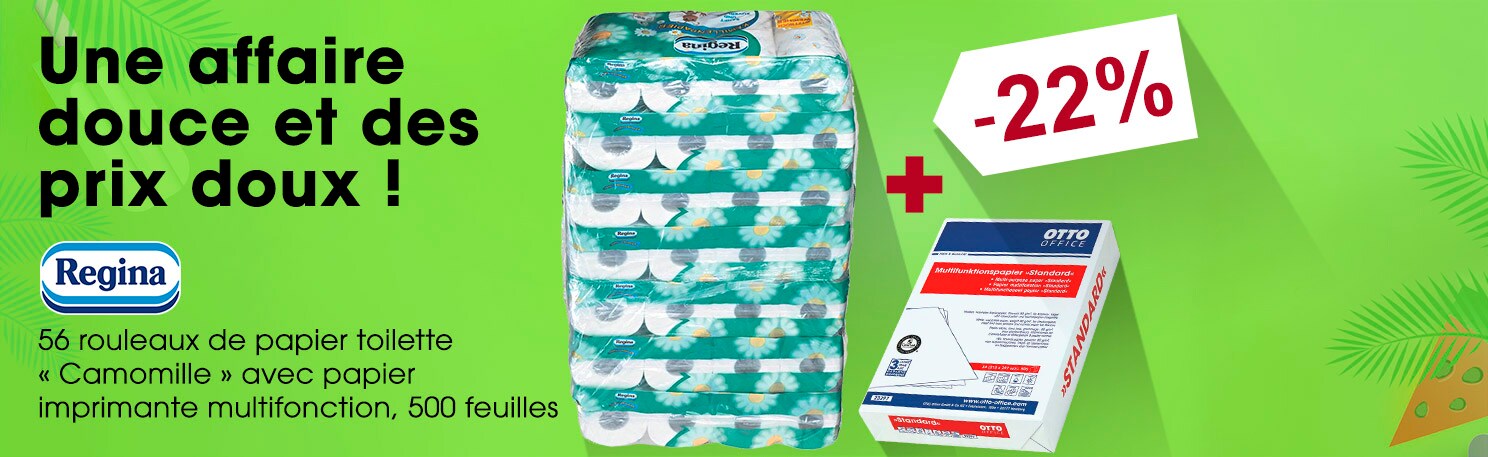 Regina Papier toilette  Camomille  triple paisseur - 56 rouleaux avec papier imprimante multifonction  Standard 