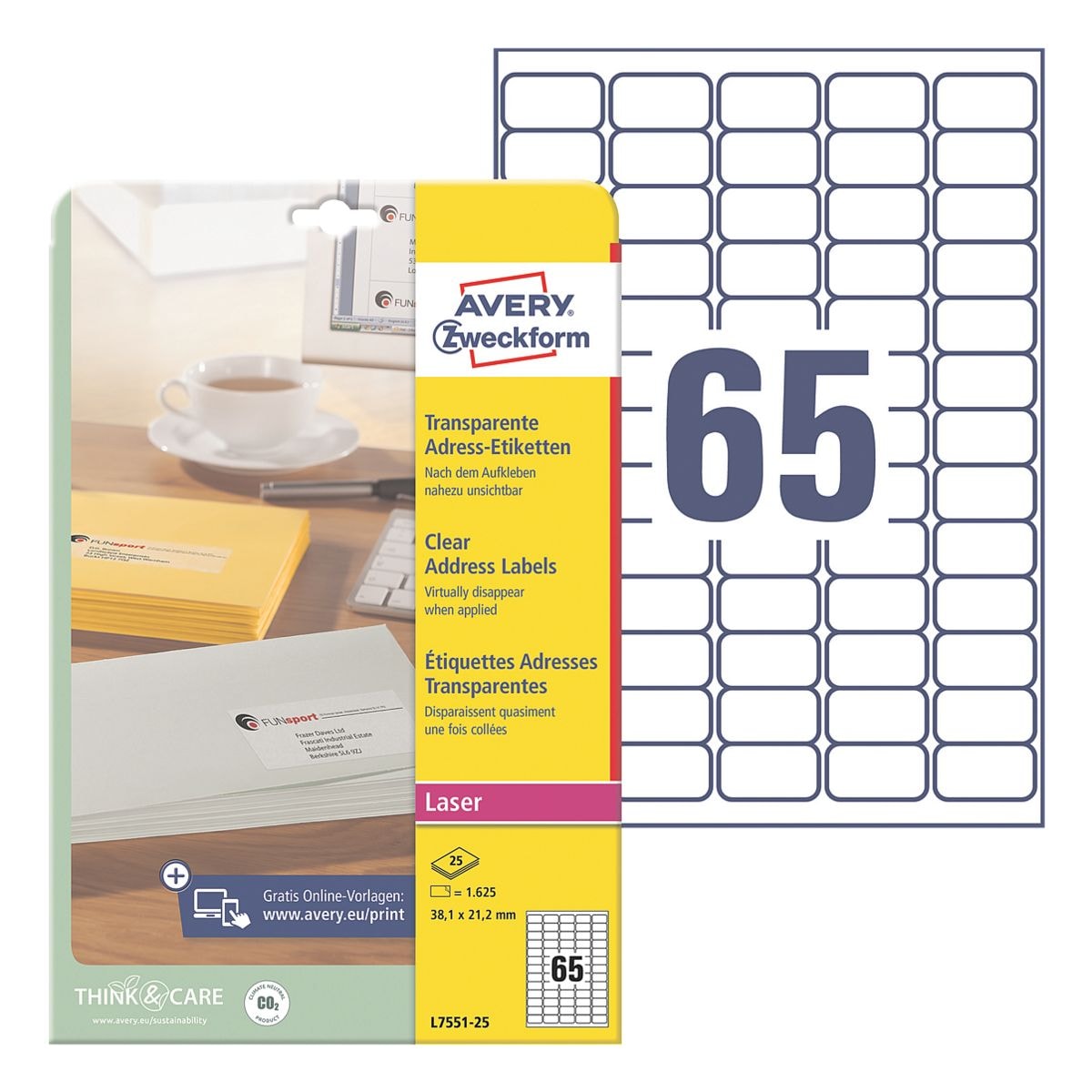 Avery Zweckform 1625er-Pack Folien-Etiketten »L7551-25«