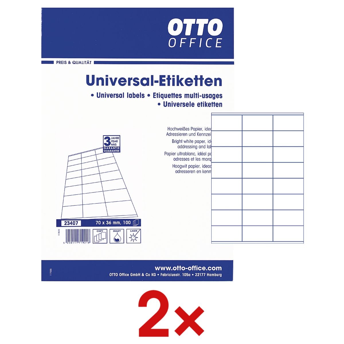OTTO Office 2x 2400er-Pack Universal Klebeetiketten