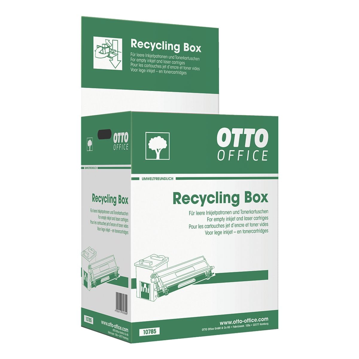 Recyclingbox fr Toner und/oder Tintenpatronen