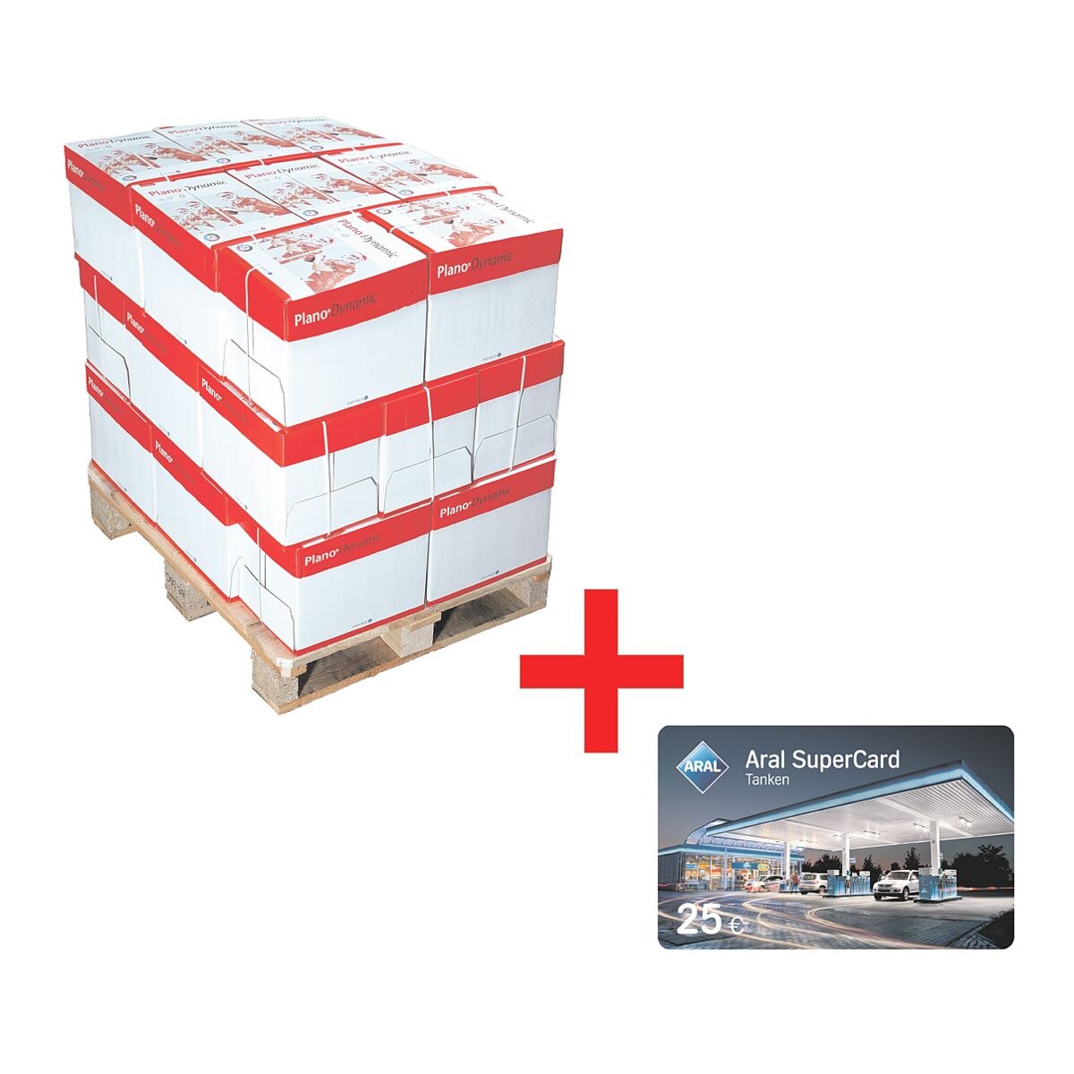 100x Multifunktionales Druckerpapier A4 Plano Dynamic - 50000 Blatt gesamt inkl. ARAL-Gutschein (25 € brutto)