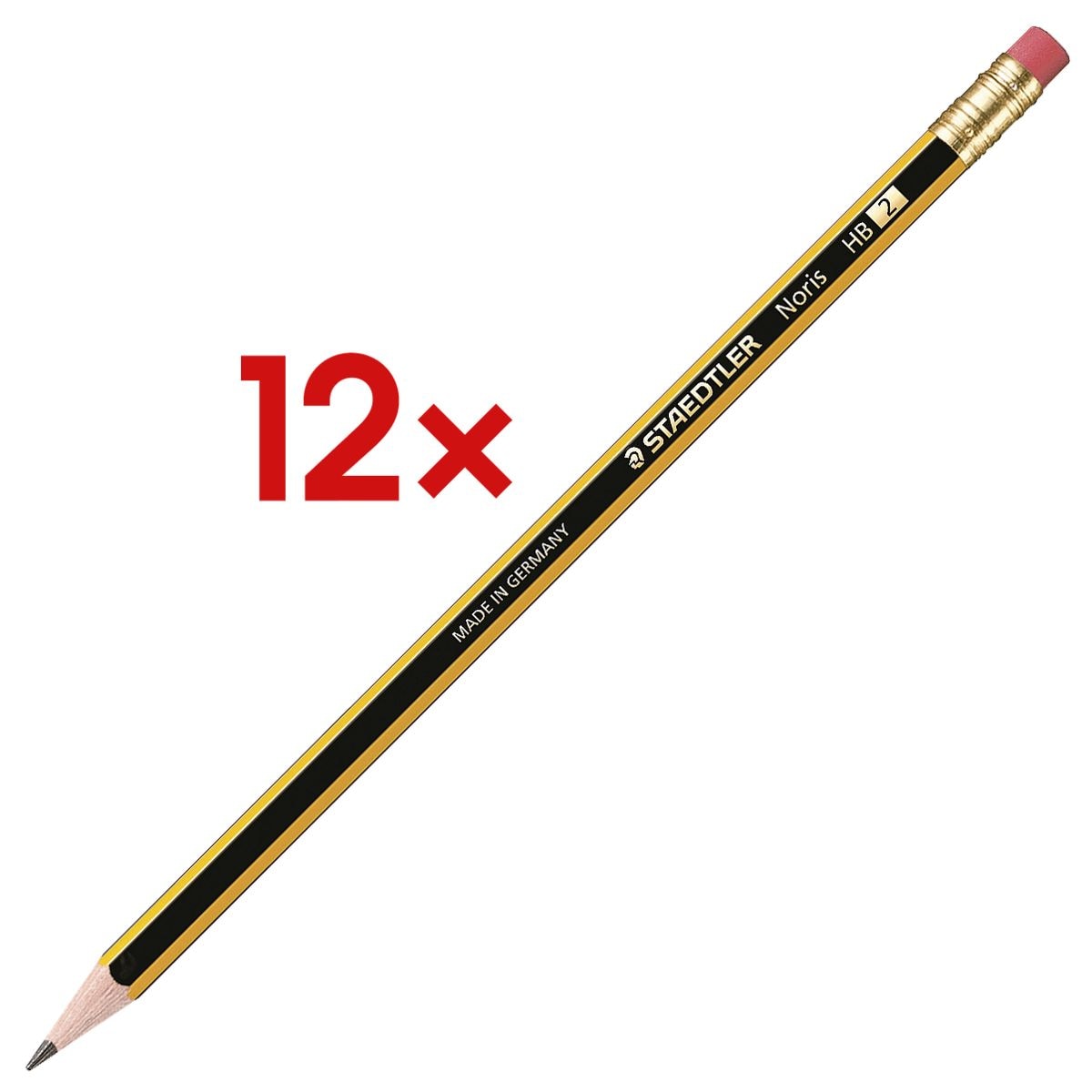 Holzbleistift STAEDTLER Noris 122, HB, mit Radiergummi