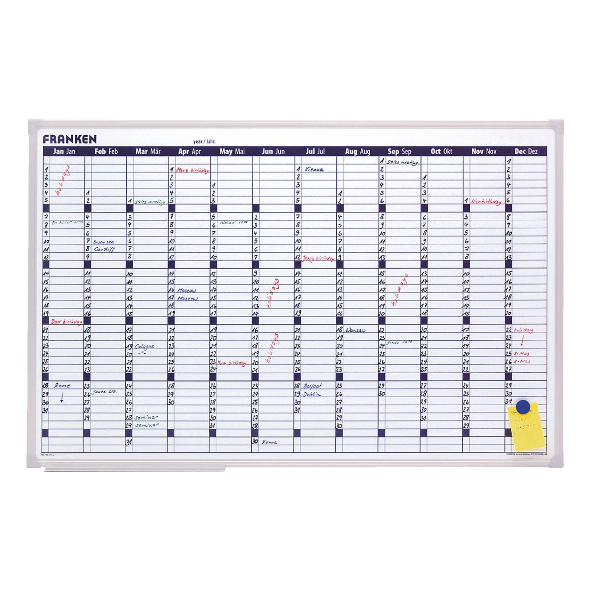 Franken Planungstafel »Jahreskalender X-tra! Line VO-12«