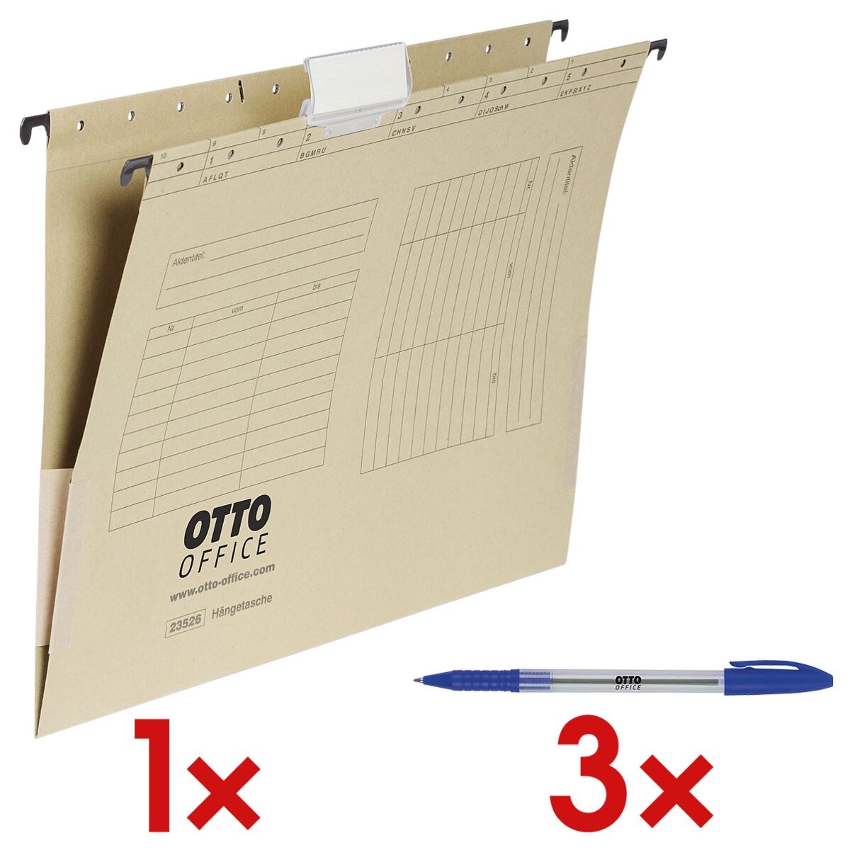 OTTO Office Hängetaschen inkl. 3x Einweg-Kugelschreiber »Eco Stick«