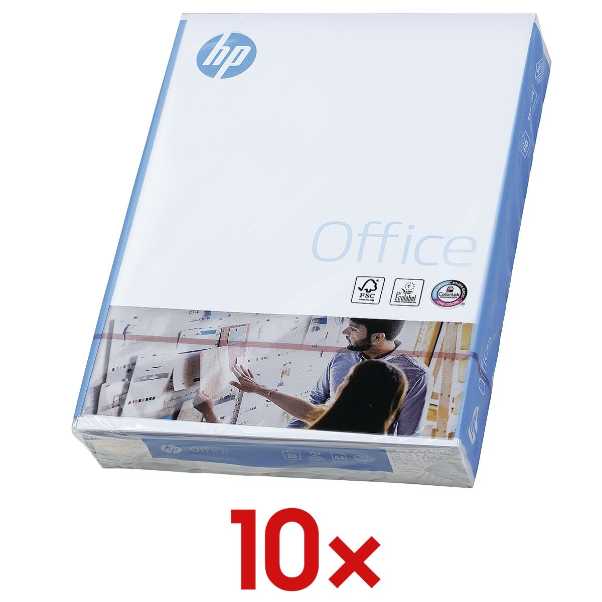 10x Multifunktionspapier A4 HP Office - 5000 Blatt gesamt, 80g/qm