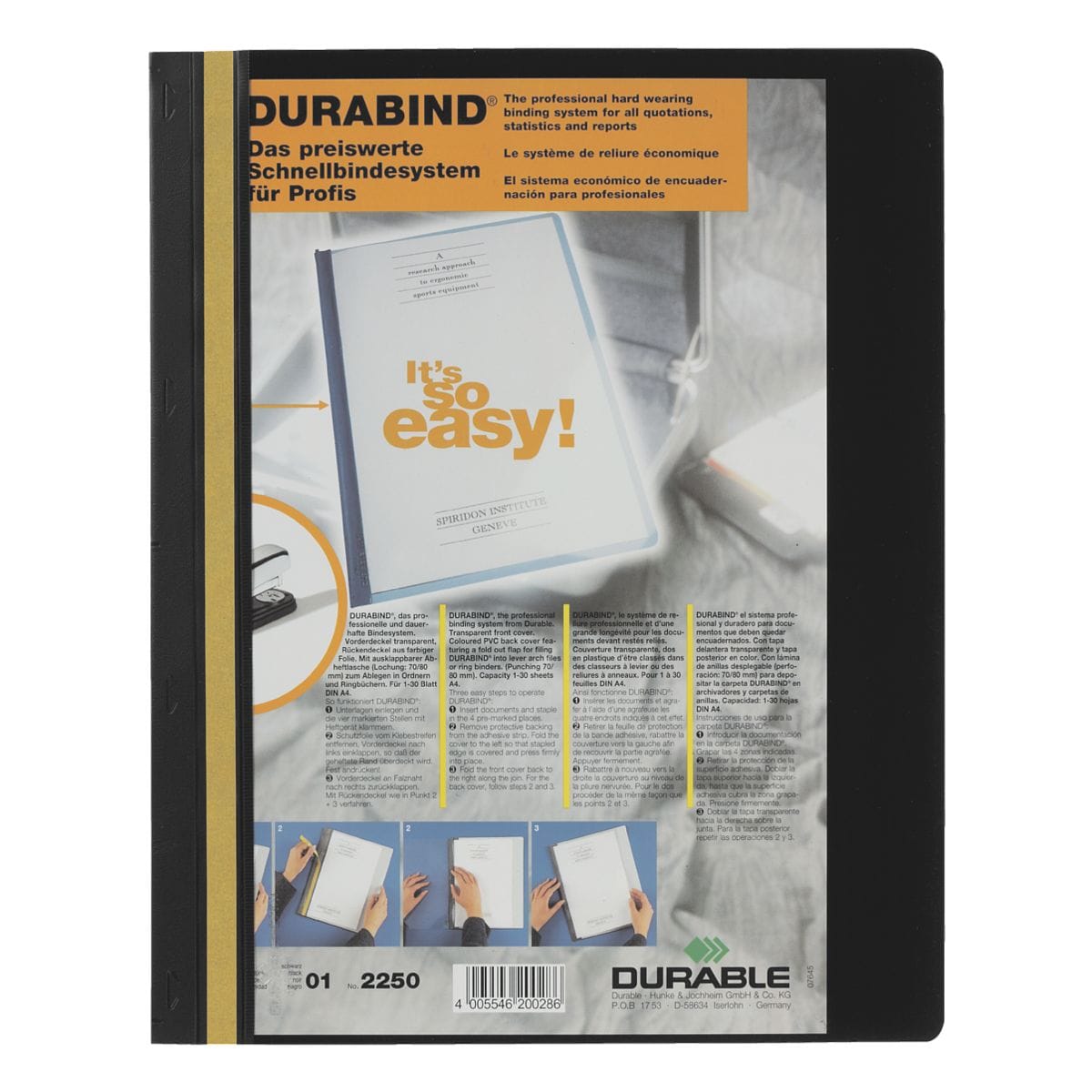 Durable Sichthefter »Durabind« A4, Fassungsvermögen 30 Blatt