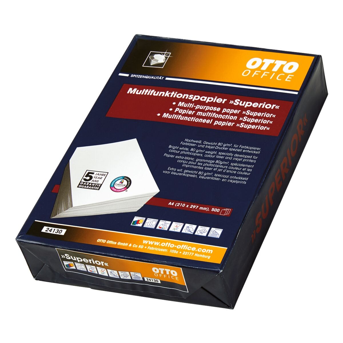 Multifunktionales Druckerpapier A4 OTTO Office Premium Superior - 500 Blatt gesamt, 80g/qm