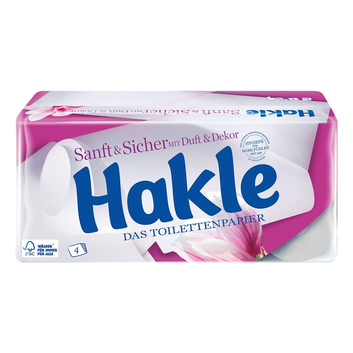 Hakle Toilettenpapier Sanft&Sicher 4-lagig, wei - 20 Rollen (1 Pack  20 Rollen)