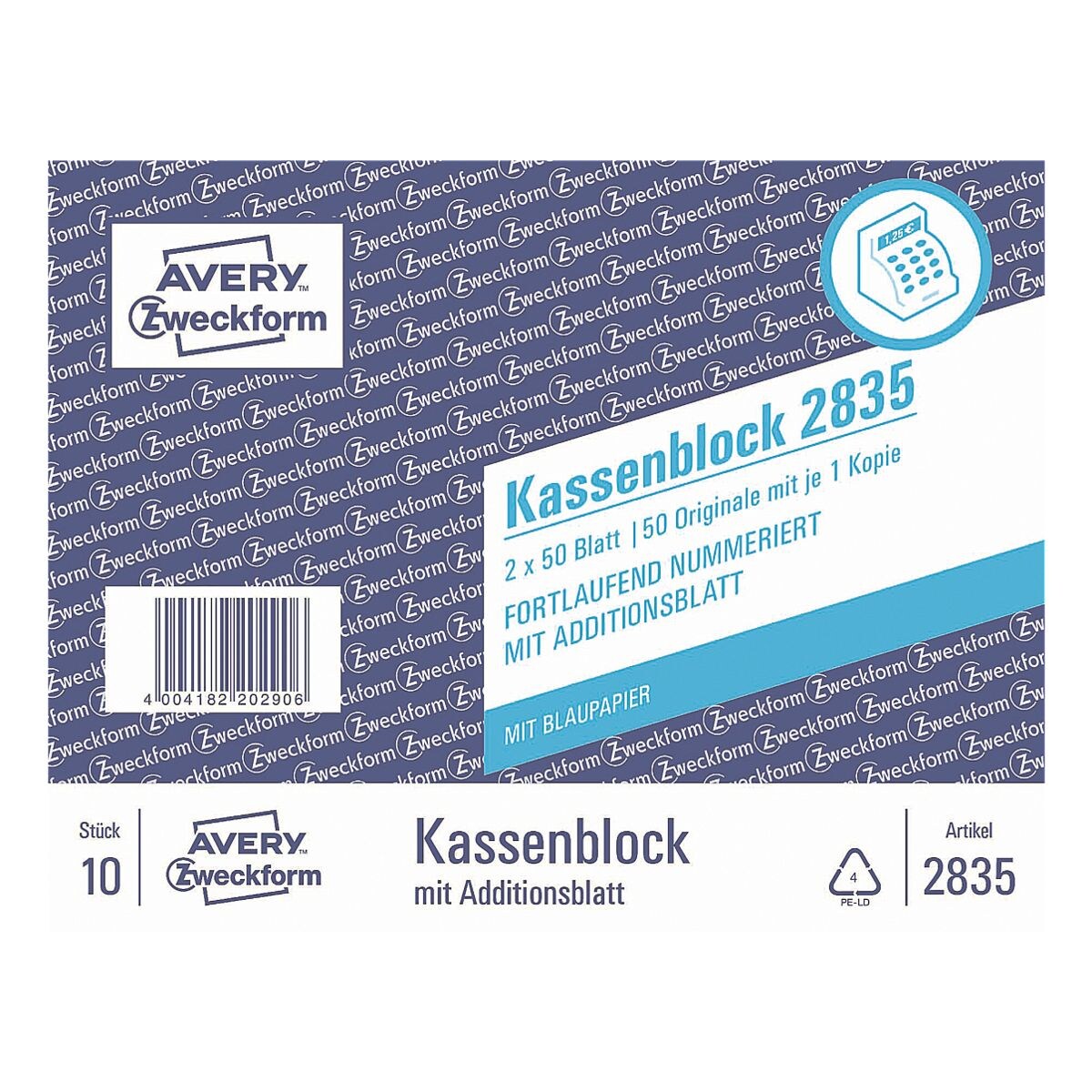 Avery Zweckform Formularvordrucke »Kassenbuch mit Additionsblatt«