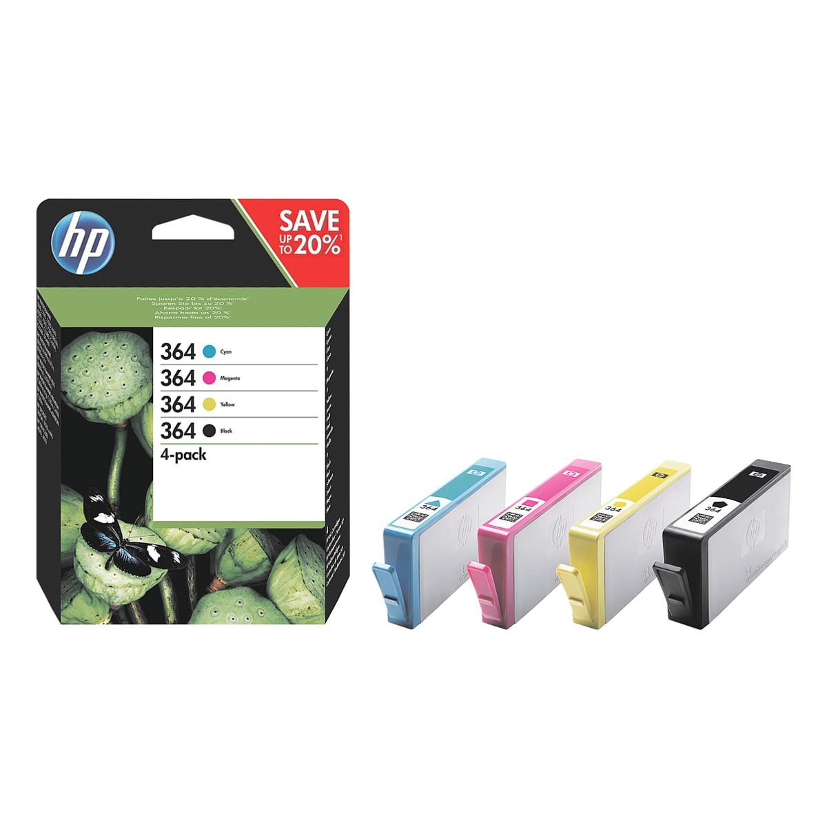 Hp Tintenpatronen Set Hp 364 Multipack Schwarz Cyan Magenta Gelb N9j73ae Bei Otto Office 8808