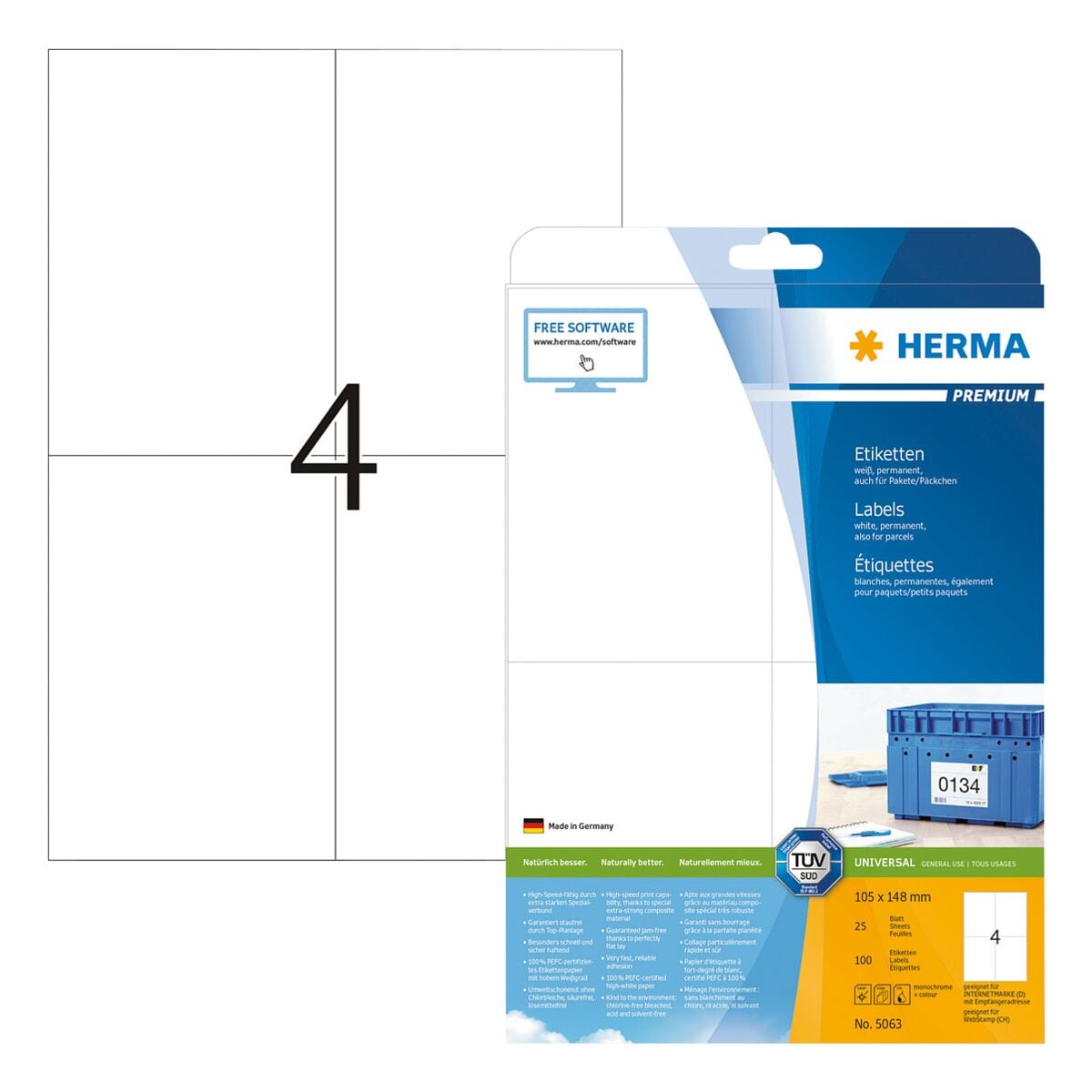 Herma Permanent-Etiketten - Paket-Adresse