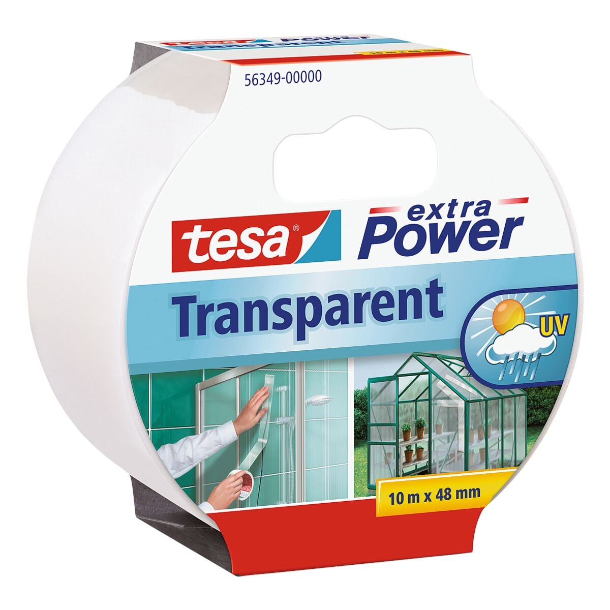 tesa Reparatur-Klebeband Extra Power transparent 56349, 50 mm/10 m (B/L)