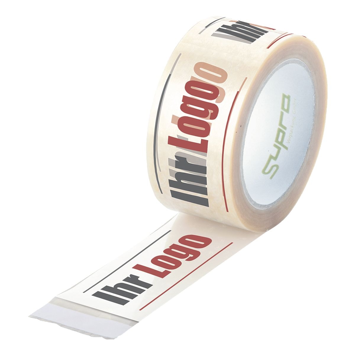 Packband mit Ihrem Logo, transparent, 2-farbiger Druck, 50 mm breit, 66 Meter lang