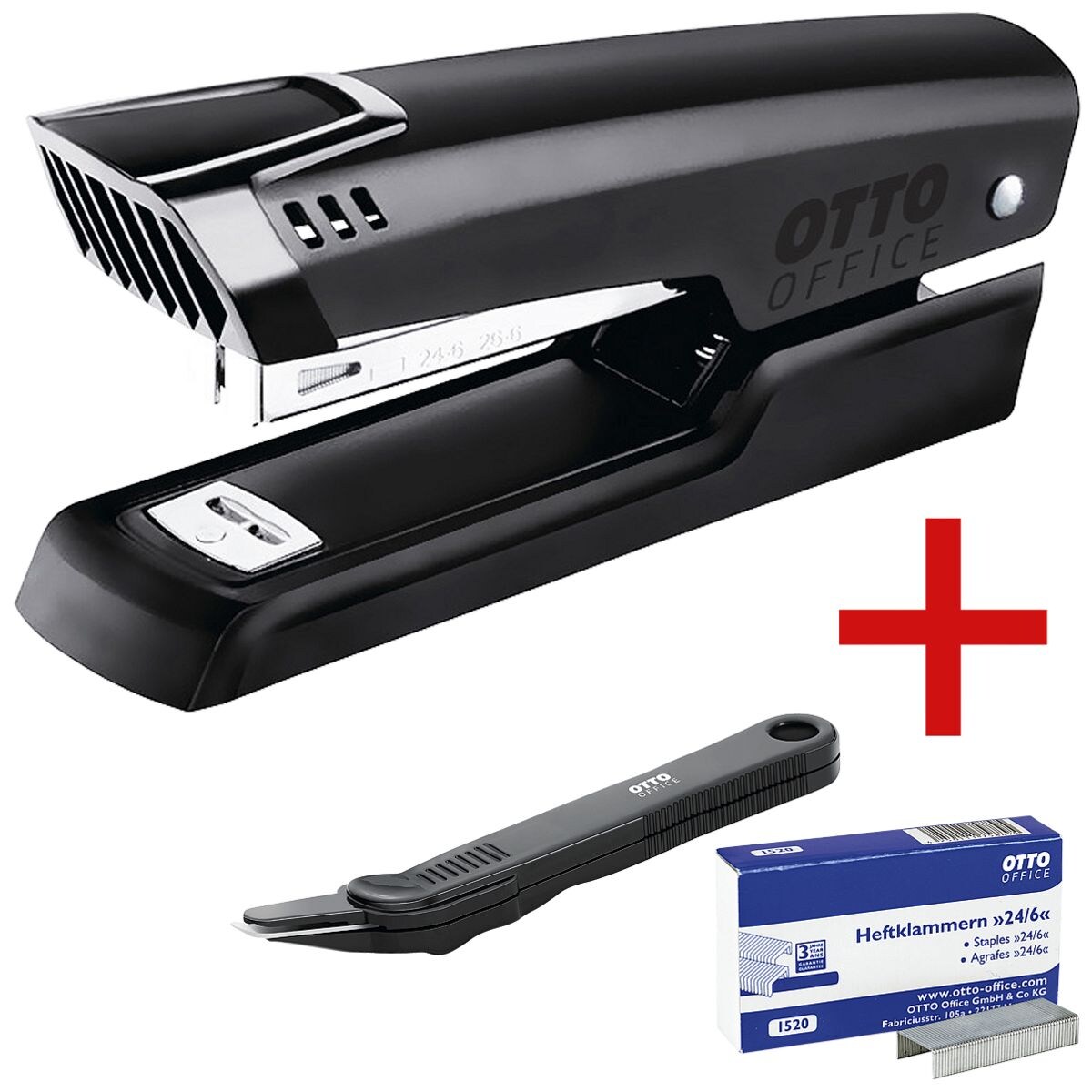 OTTO Office Tacker / Heftgerät »20« inkl. Heftklammern »24/6« + Heftklammerentferner-Stift
