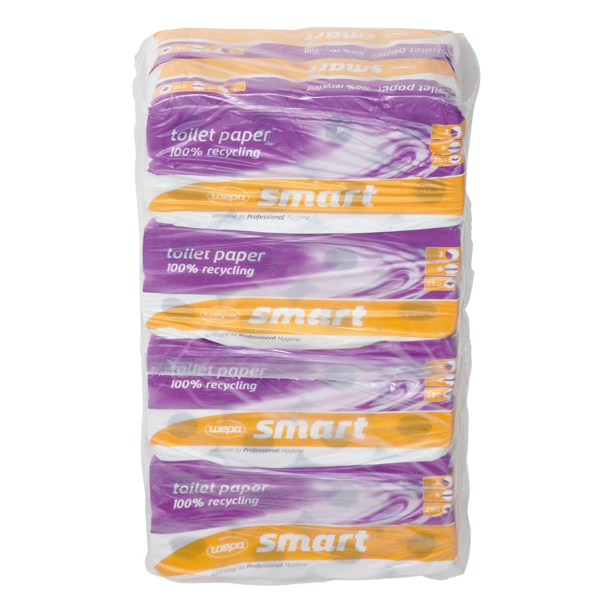 wepa Smart Toilettenpapier Smart 3-lagig, wei - 64 Rollen (8 Pack  8 Rollen)