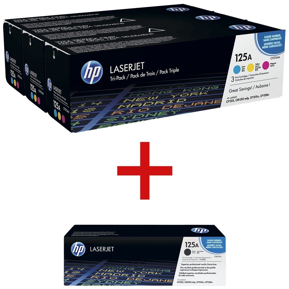 HP Druckkassetten-Set »HP CF373AM« HP 125A inkl. Druckkassette »HP CB540A« HP 125A