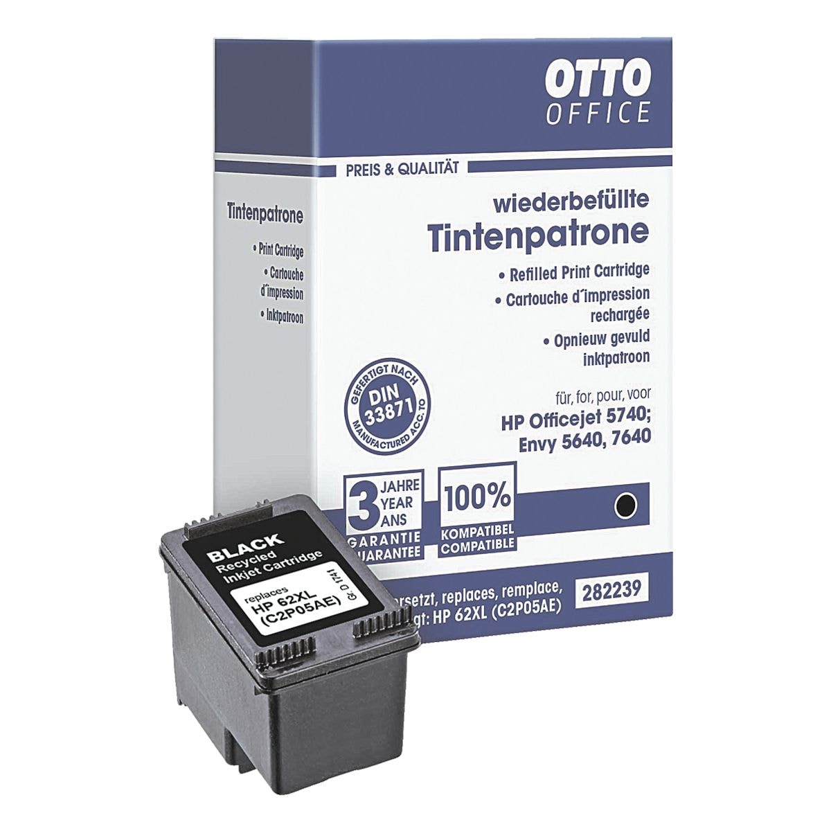 OTTO Office Tintenpatrone ersetzt Hewlett Packards Nr.62 schwarz XL (C2P05A)