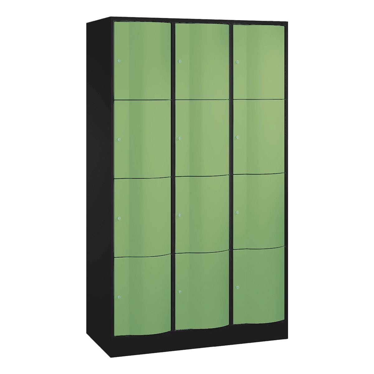 CP Schließfachschrank Resisto, 3x4, Stahl, auf Sockel, 115 x 195 cm