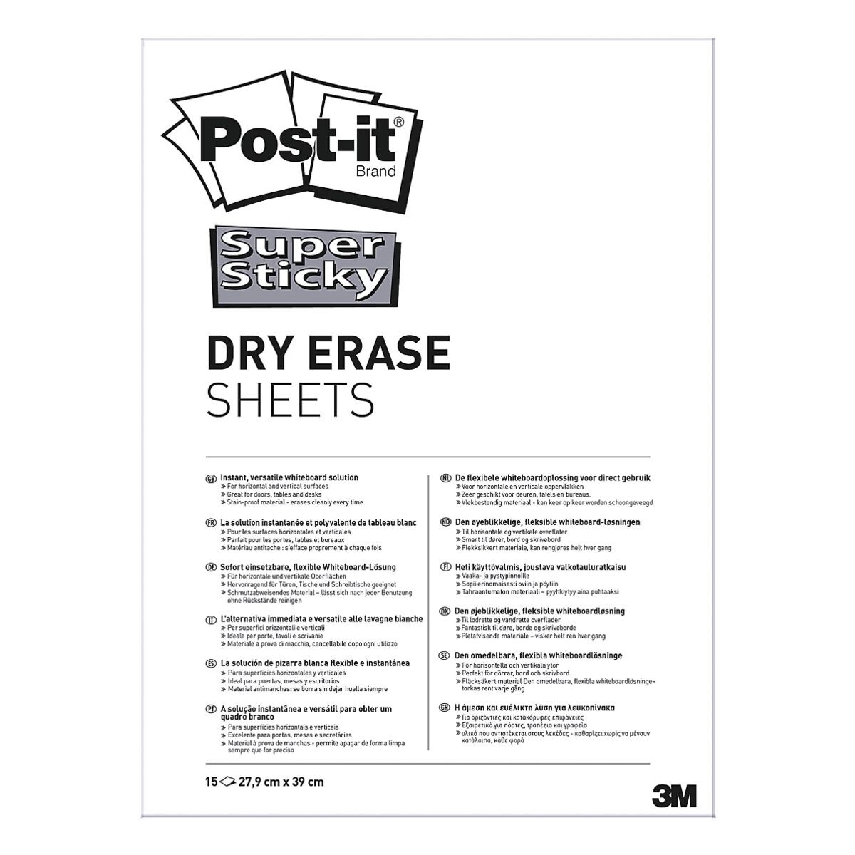 Post-It Whiteboardfolien »Super Sticky Dry Erase« DEFPACKL-EU