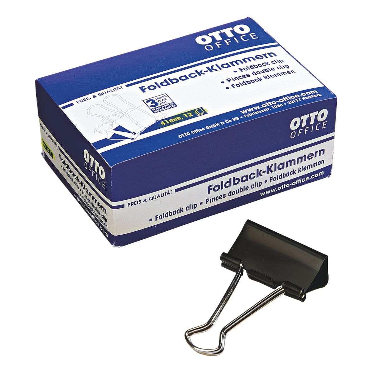 OTTO Office Foldback-Klammern 41 mm schwarz